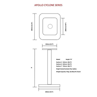 ATACAMA Apollo Cyclone 6 Raf Tipi Hoparlör Standı Çift (Dark Oak, Satin Black)
